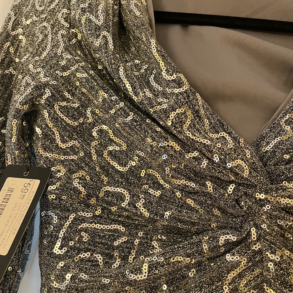 Silver Sequin Women's Top